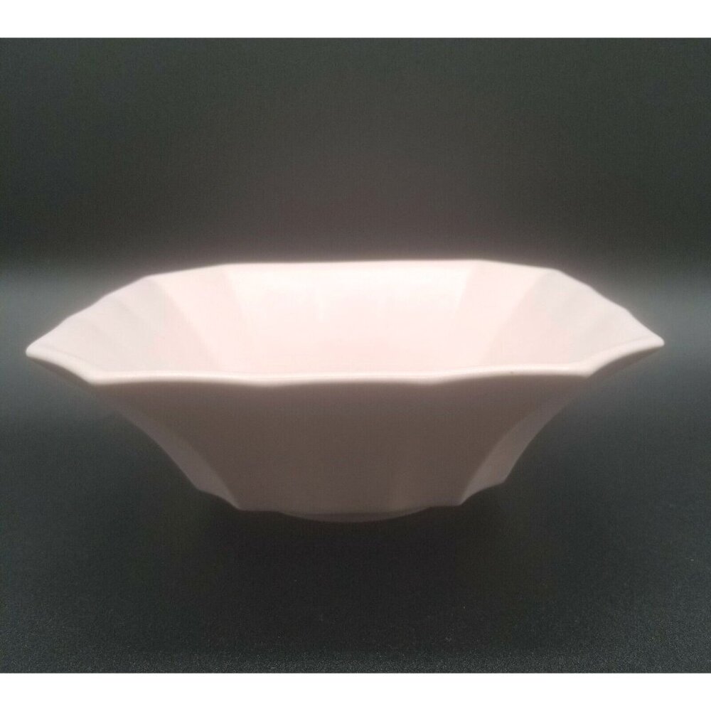 1950s USA Pottery Square Bowl Pastel Pink Matte Glaze #4307